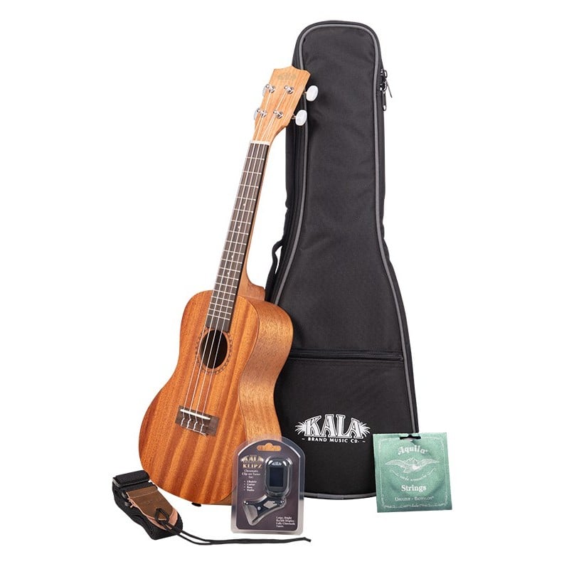 Bundle KA-15, Soprano, Mahogany (Housse, tuner, cordes et courroies)